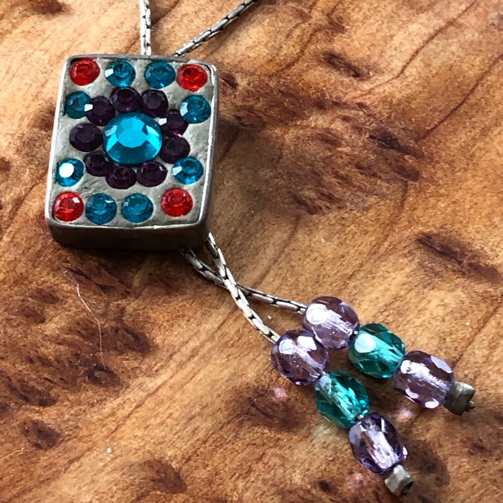 Sterling Silver and Flower Glass Beads Necklace and Earrings Set | Artisan